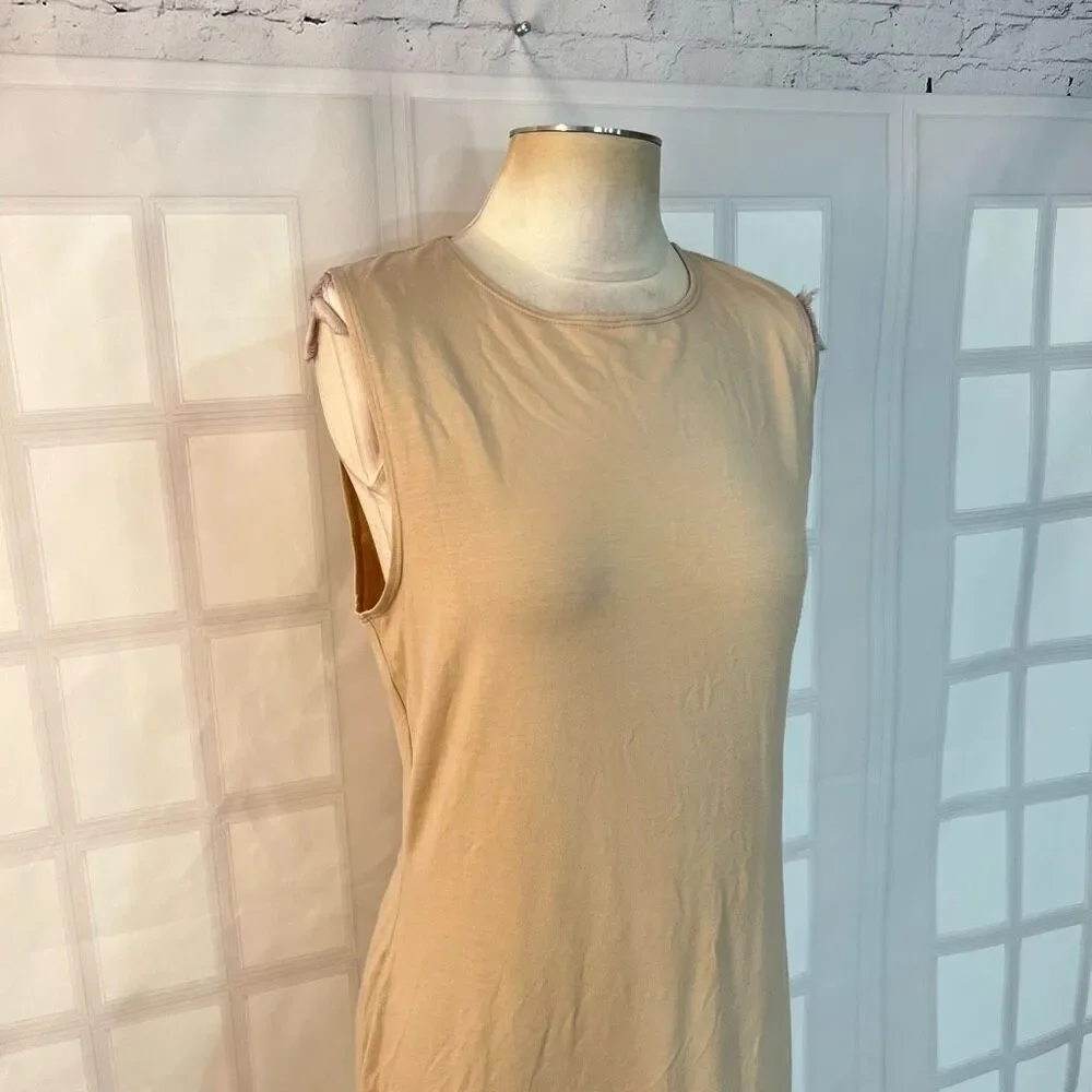 Reformation Nila tan knit side slit maxi dress size large - Picture 4 of 12